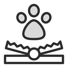 Bear trap icon vector illustration paw symbol animal hunting dangerous security warning danger sign graphic design element for safety and caution concept