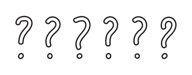 Set of minimalist question mark illustration.