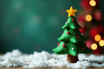 Miniature felt Christmas tree, charming decor , miniature, festive