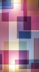 Abstract Colorful Square Shapes in Modern Translucent Arrangement