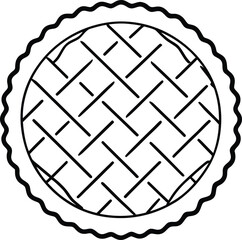 Delicious apple pie line art vector graphic illustration