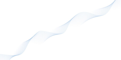 Abstract smooth flowing blue wave lines on white background minimalist digital curve pattern modern design clean elegant vector art template.