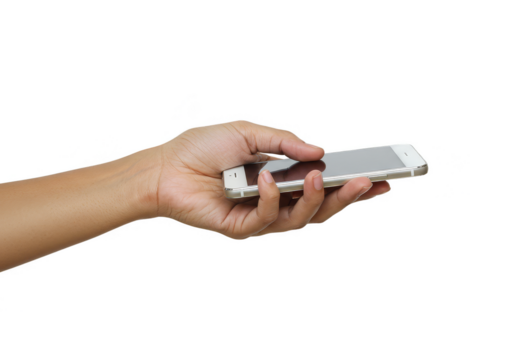 Hand Holding Smartphone Mobile Phone Technology Isolated Background