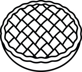 Delicious apple pie line art vector graphic illustration