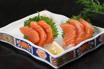 food, japanese cuisine, delicious, salmon sashimi