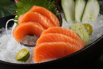 food, japanese cuisine, delicious, salmon sashimi