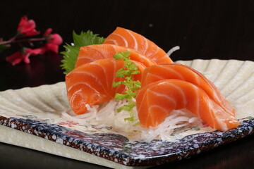 food, japanese cuisine, delicious, salmon sashimi