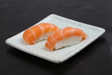 food, japanese cuisine, delicious, salmon sushi