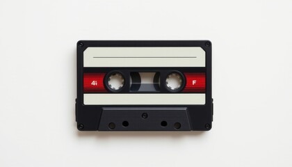 Fototapeta premium a single cassette tape player, isolated on a pure white background, ultra high resolution, clean product studio lighting, shadowless, no text, no logo, no label, no brand, no reflection