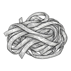 Illustration of Tagliatelle Pasta White Raw Italian Cuisine Gourmet PNG