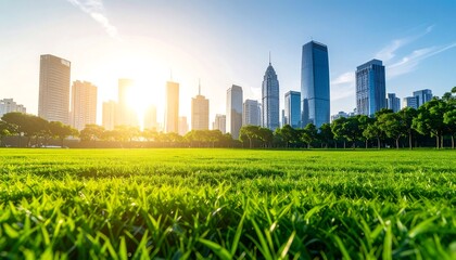 Lush parkland meets modern skyline