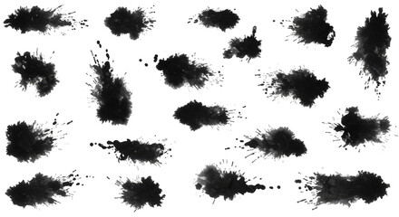 Ink Smoke Brush Strokes Isolated Background Grunge Splatter Texture