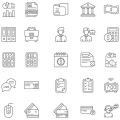  Banking And Finance  Line Icons Set