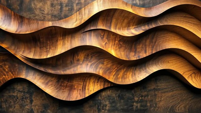 Abstract wooden wave patterns creating a warm, inviting texture on a rustic background