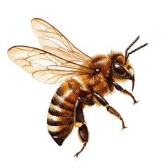 Illustration of Flying Honeybee Insect Animal with Transparent Background