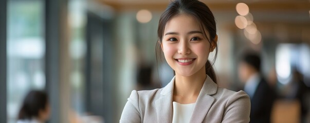 Group of happy Asian businesspeople smiling during a conference in the office, enjoying the collaborative environment, Generative AI
