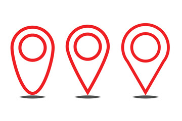 Location Vector Icon. Location pin icon set. Map navigation line style symbol. GPS location sign. Map pin icon. search location glyph flat vector icon. red pin point. pin location icons. Pinpoint. 