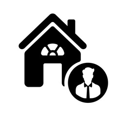 Real Estate icons as family home, sweet home, relocation. vector