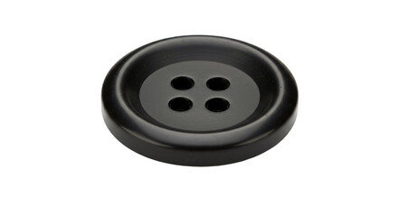 Isolated Black Button for Sewing Project Clothing Design Fashion