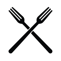 Fork And Knife Crossed Vector Illustration