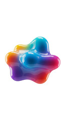 Iridescent Blob Fluid Shape Abstract Background with Rainbow Gradient