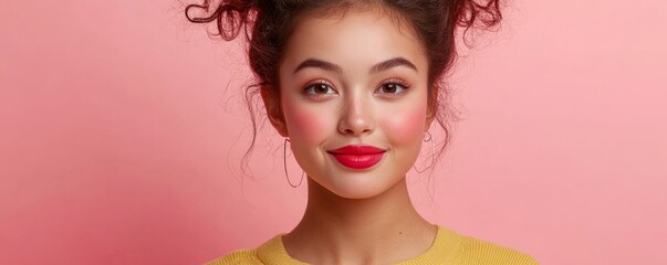 Asian female beauty social media influencer livestreaming a makeup tutorial, engaging her followers with product recommendations, Generative AI
