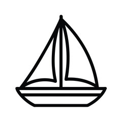 Sailboat With Single Sail Vector Illustration