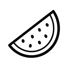 Slice Of Watermelon With Seeds Vector Illustration