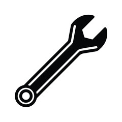 Wrench With Open End Vector Illustration