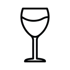 Wine Glass With Thin Stem Vector Illustration