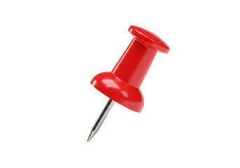 Isolated 3D Rendering Red Pin Tack Office Pushpin White Background