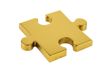 Fototapeta premium Isolated Golden Puzzle Piece Jigsaw Background Transparent Design