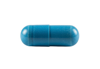 Isolated Blue Capsule Pill Medicine Pharmaceutical Treatment
