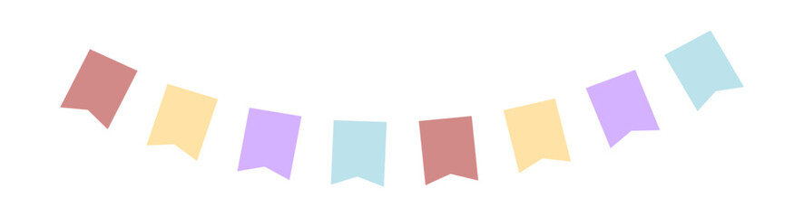 Pastel Pennant Garland Vector Illustration