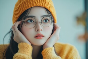 Stressed young Asian woman trying to manage her finances, particularly credit card debt, through calculation and planning, Generative AI