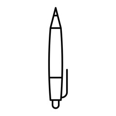 Illustration showing a black pen icon on a white background