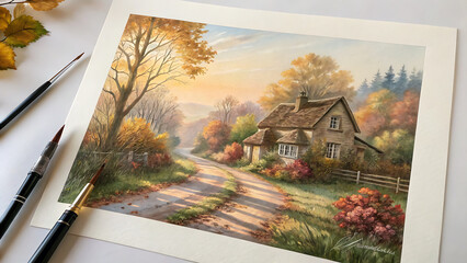 house in autumn
