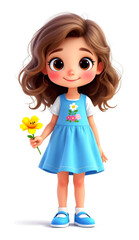 Cartoon Character Cute Fashion Blue Girl