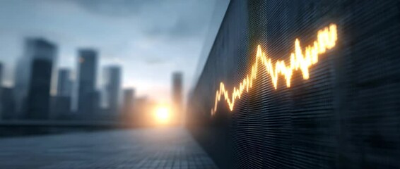 Financial Growth and City Skyline: An illuminated financial graph against a city skyline, symbolizing market trends and economic progress. The image represents growth and opportunity. - Powered by Adobe