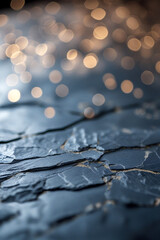 Close-up of Natural Slate Stone Wall Texture with Bokeh