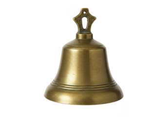 Isolated Golden Bell Decoration Antique Sound Tool Festive Sign PNG
