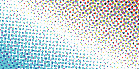 網点　カラーハーフトーン　グラデーション　青　背景