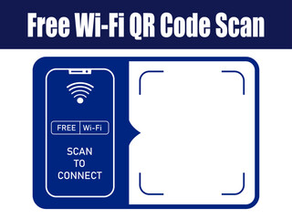 Free Wi-Fi QR Code Scan Connection Vector Icon