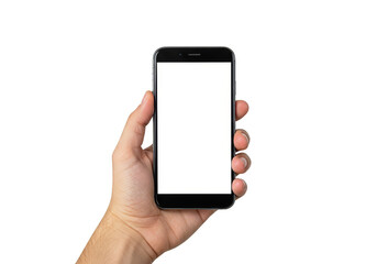 Isolated Hand Holding Smartphone Device Cellphone Technology