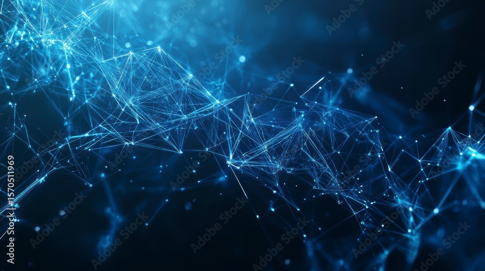 Poster abstract blue network connection background.