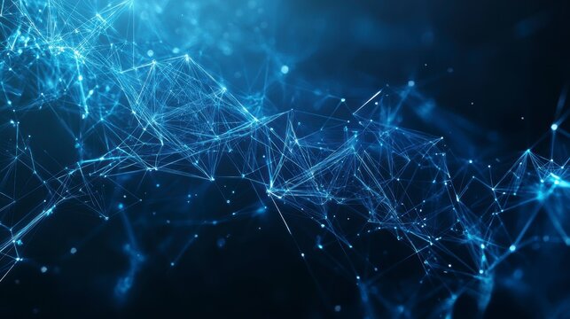 Abstract blue network connection background. - Powered by Adobe