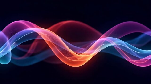 Abstract gradient lines gracefully flow in vibrant colors, blending seamlessly against a dark backdrop, creating a mesmerizing 4k footage experience.