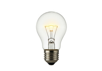 Isolated Lightbulb Glowing with Electricity Idea on Transparent
