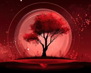 Red tree on a red landscape © ivannn
