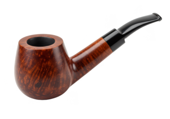 Isolated Tobacco Pipe Classic Wooden Smoking Accessory Transparent